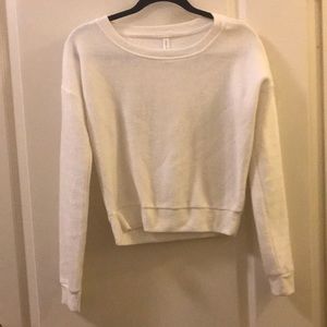 Cropped white sweater